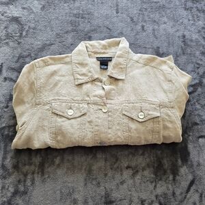 State Ments 100% Linen Button Jacket Size Large